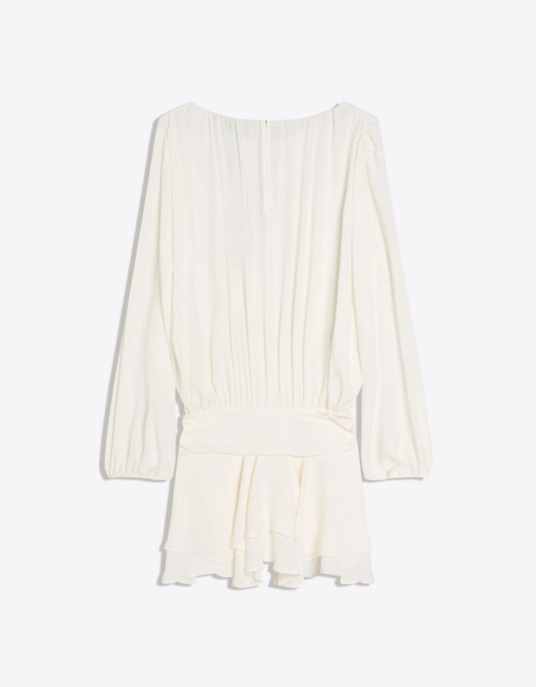 Мини-платье с расклешенной юбкой и поясом