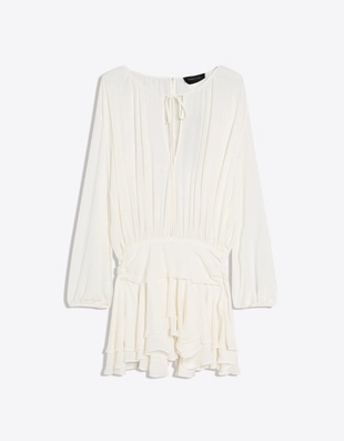 Мини-платье с расклешенной юбкой и поясом- Заказать в России