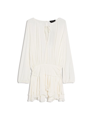 Мини-платье с расклешенной юбкой и поясом- Заказать в России