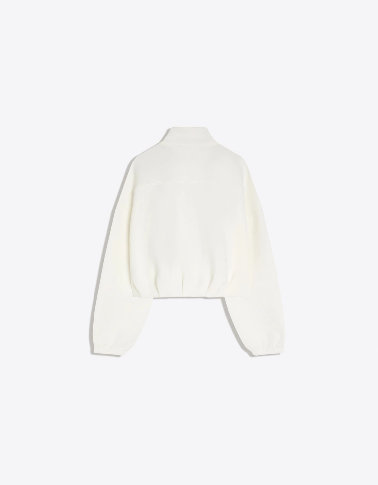 Balloon neoprene effect zip sweatshirt
