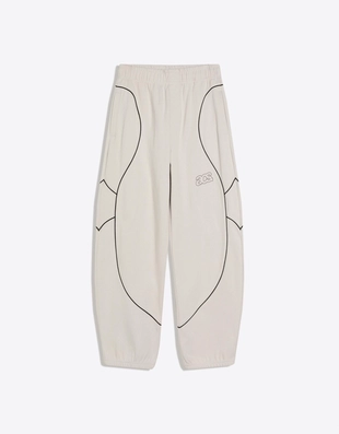 Брюки-бананы из ткани с принтом- Заказать в России