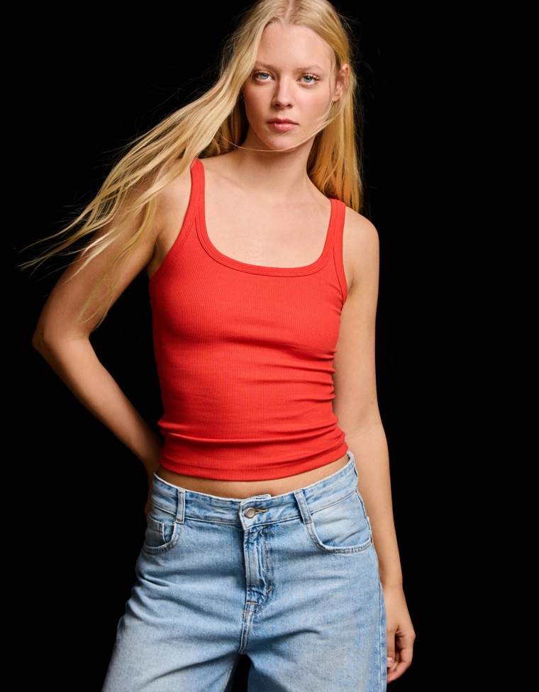 Майка в рубчик