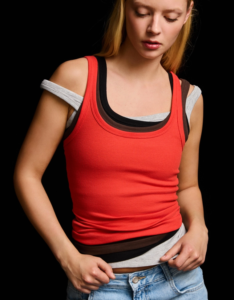 Майка в рубчик