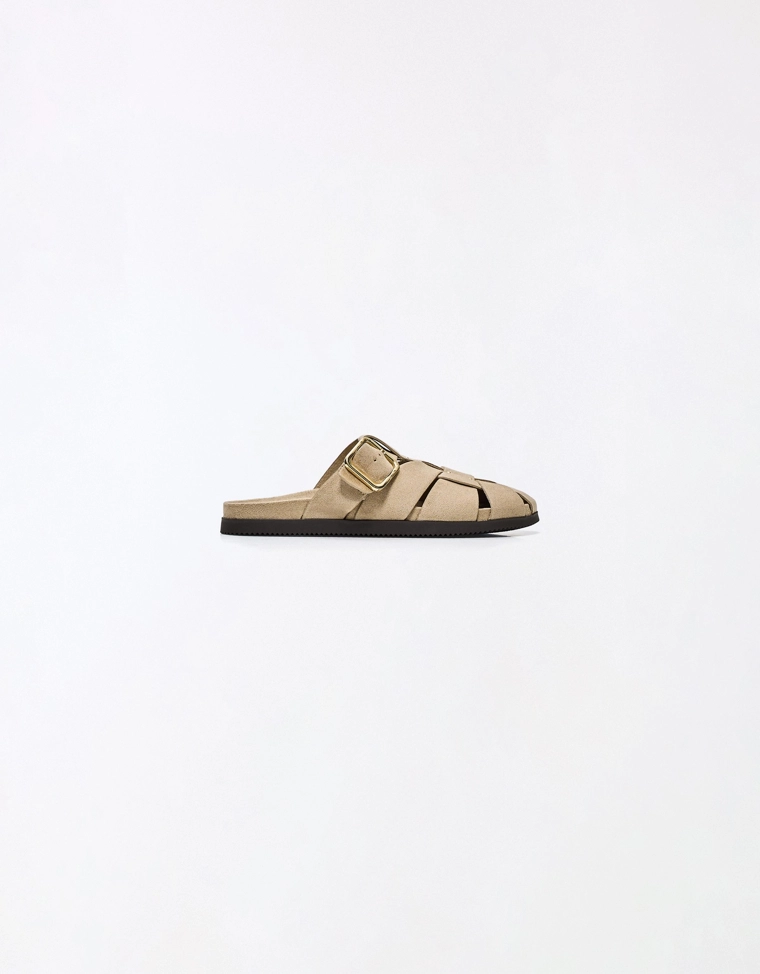 Туфли-мюли сандалии с ремешками и пряжкой