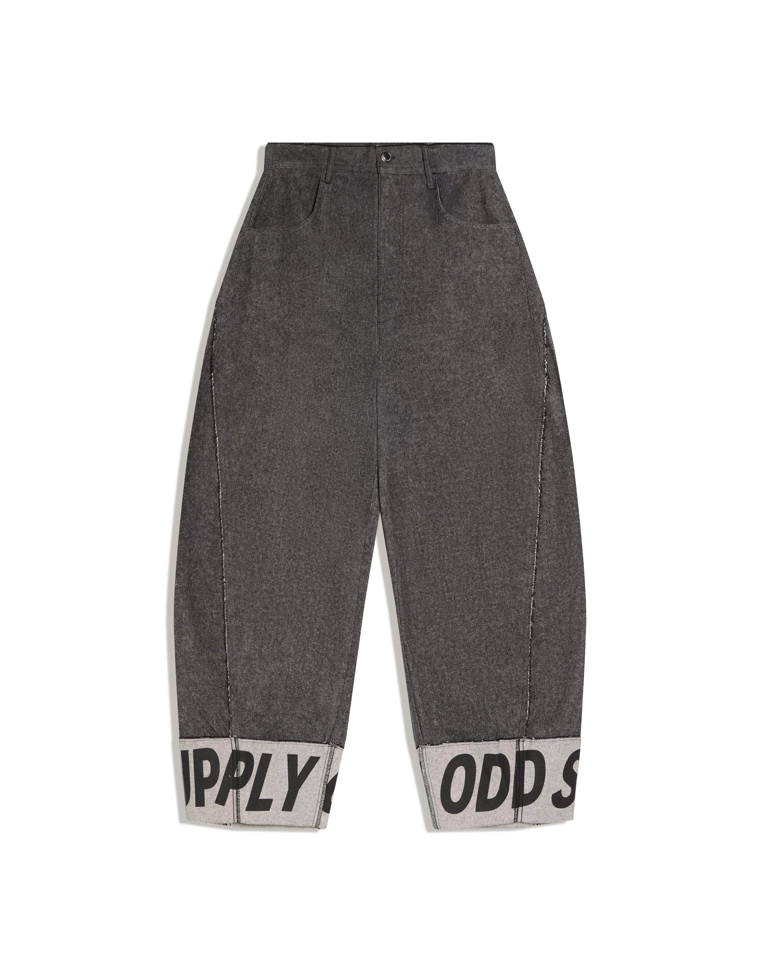 Брюки barrel с принтом по низу