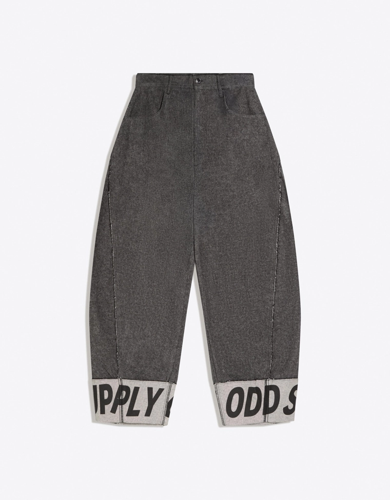 Брюки barrel с принтом по низу