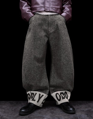 Брюки BARREL с принтом по низу- Заказать в России