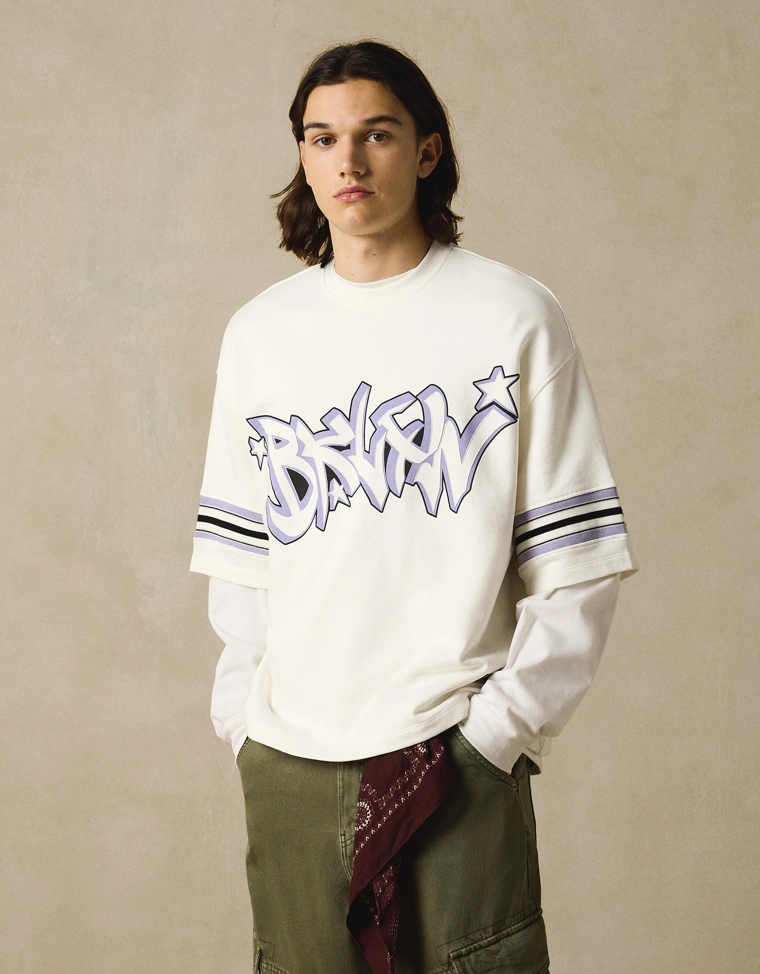 Футболка оверсайз с короткими рукавами и принтом