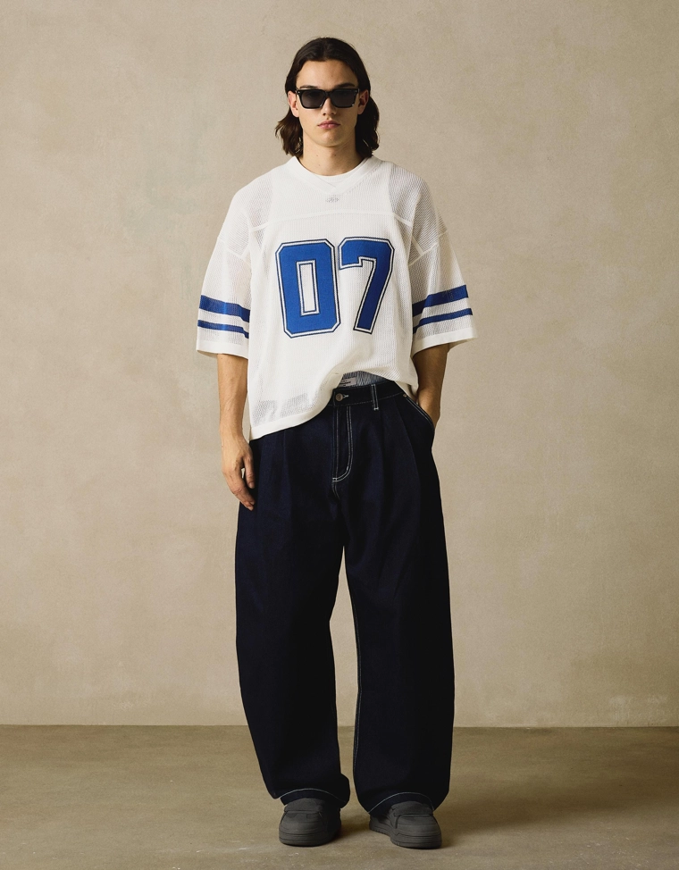 Футболка с короткими рукавами из сетки, спортивный принт