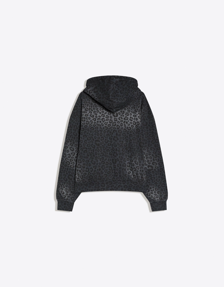 Худи на молнии с капюшоном и принтом