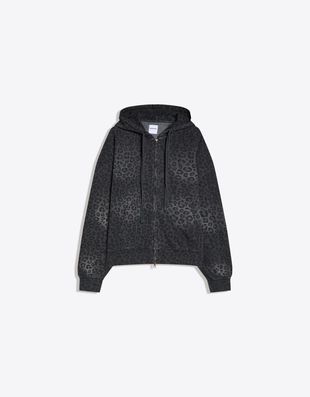 Худи на молнии с капюшоном и принтом- Заказать в России