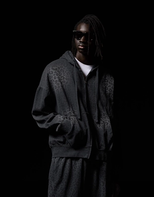 Худи на молнии с капюшоном и принтом- Заказать в России