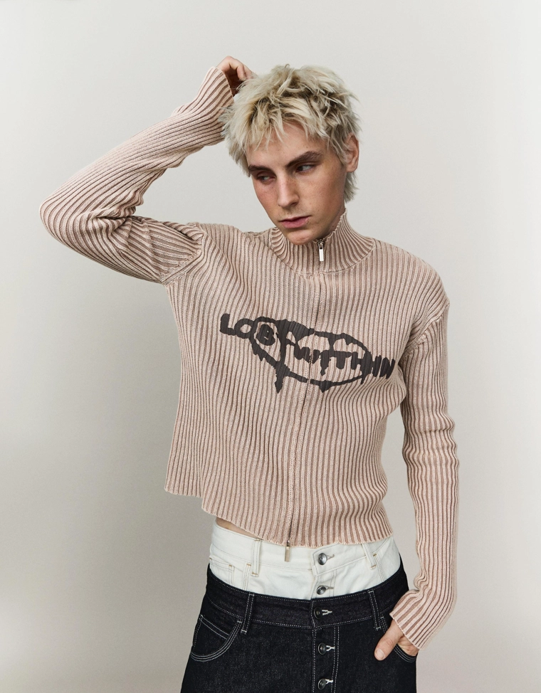 Куртка на молнии с принтом