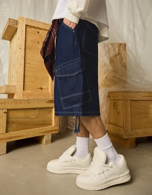 Джинсовые шорты-парашюты карго- Заказать в России