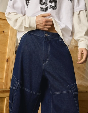 Джинсовые шорты-парашюты карго- Заказать в России