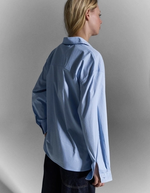 Рубашка оверсайз из поплина с завязками- Заказать в России