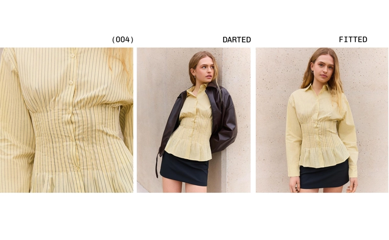 Приталенная рубашка с защипами