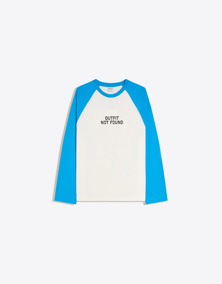 Лонгслив с контрастным принтом