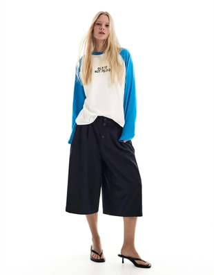 Лонгслив с контрастным принтом- Заказать в России