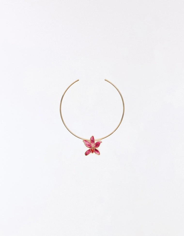 Жесткое ожерелье-чокер «Цветок»