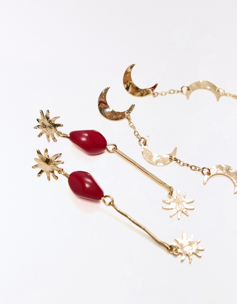 Набор из двух пар длинных серег