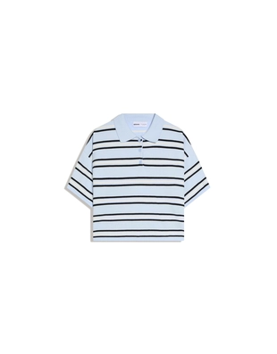 Свитер в полоску с воротником-поло- Заказать в России