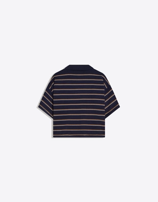 Свитер в полоску с воротником-поло- Заказать в России