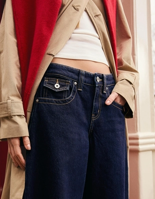 Джинсы свободного кроя с низкой посадкой- Заказать в России