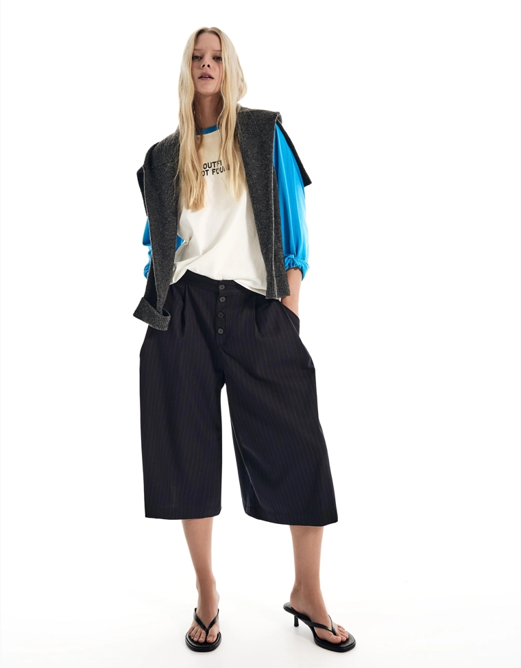 Бермуды-кюлоты в полоску