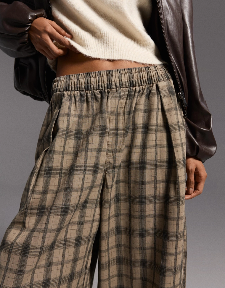 Брюки-рукава-фонарики с принтом