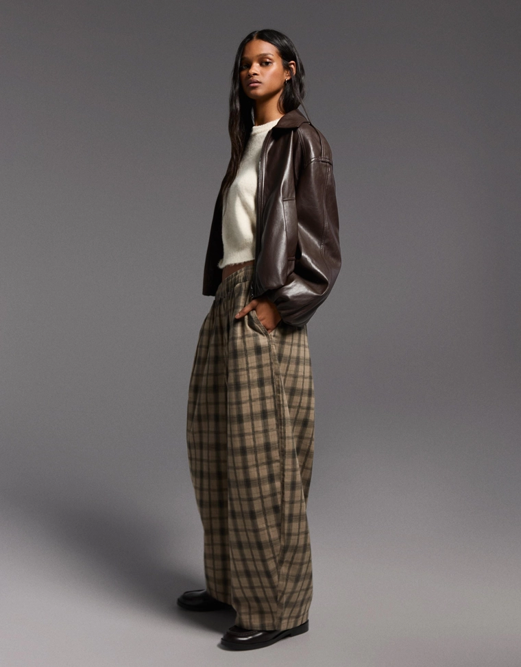 Брюки-рукава-фонарики с принтом