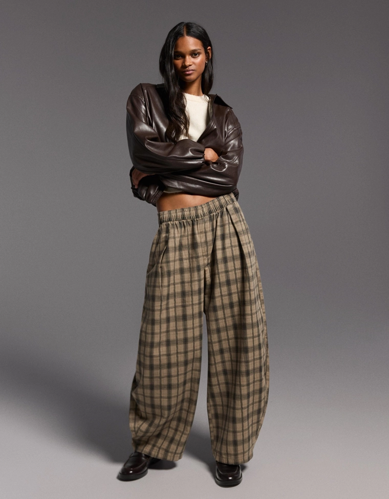 Брюки-рукава-фонарики с принтом