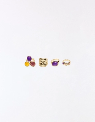 Набор из 4 кольцев с стразами- Заказать в России