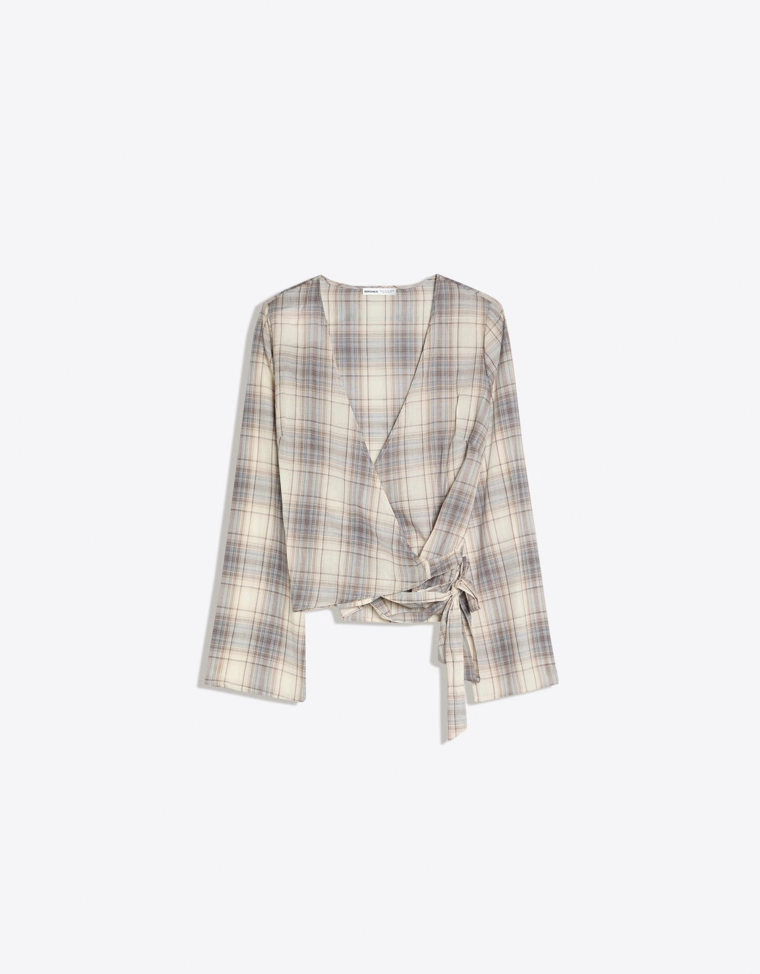 Блузка с запахом и принтом