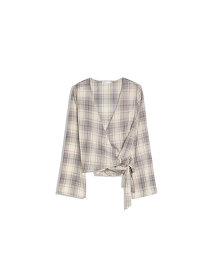 Блузка с запахом и принтом- Заказать в России