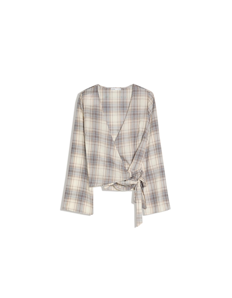 Блузка с запахом и принтом