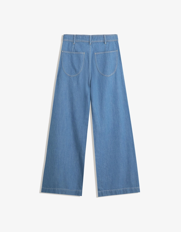 Джинсы с широкими штанинами