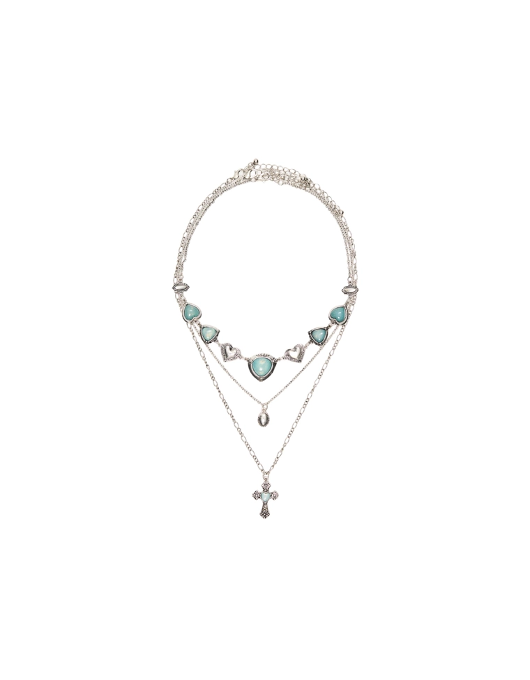 Набор из 3 колье с бирюзовым эффектом