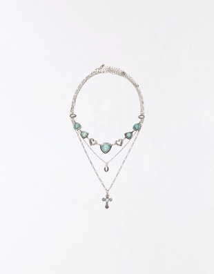 Набор из 3 колье с бирюзовым эффектом- Заказать в России