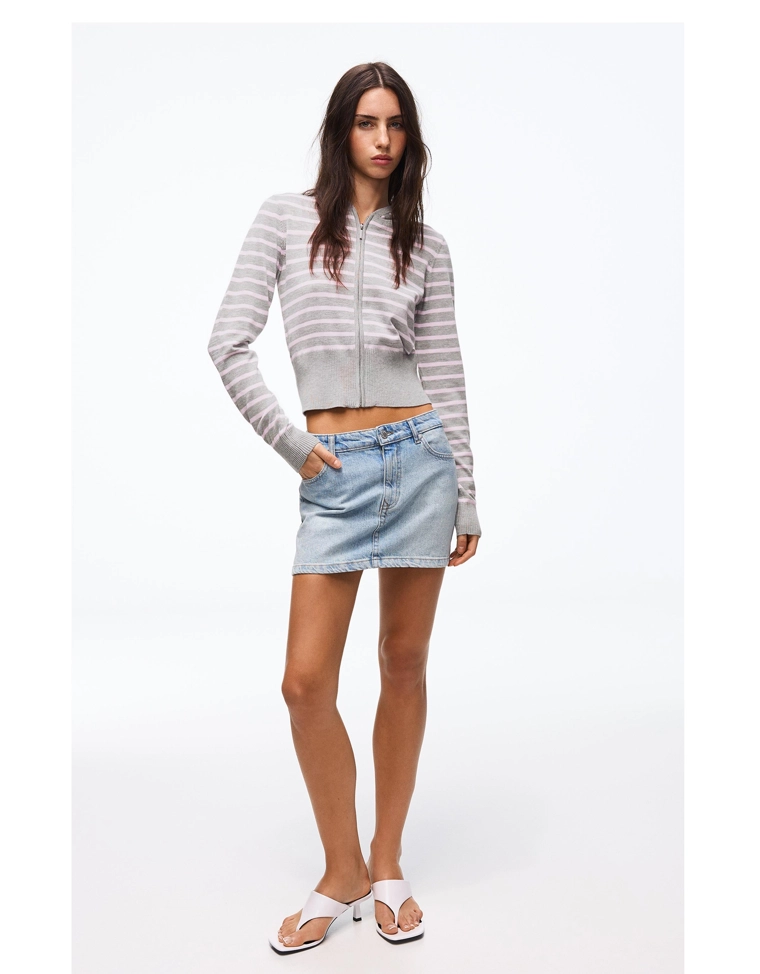 Худи на молнии в полоску