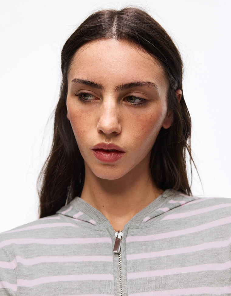 Худи на молнии в полоску