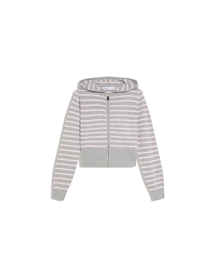 Худи на молнии в полоску