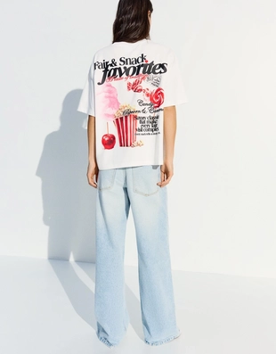 Футболка с короткими рукавами oversize- Заказать в России