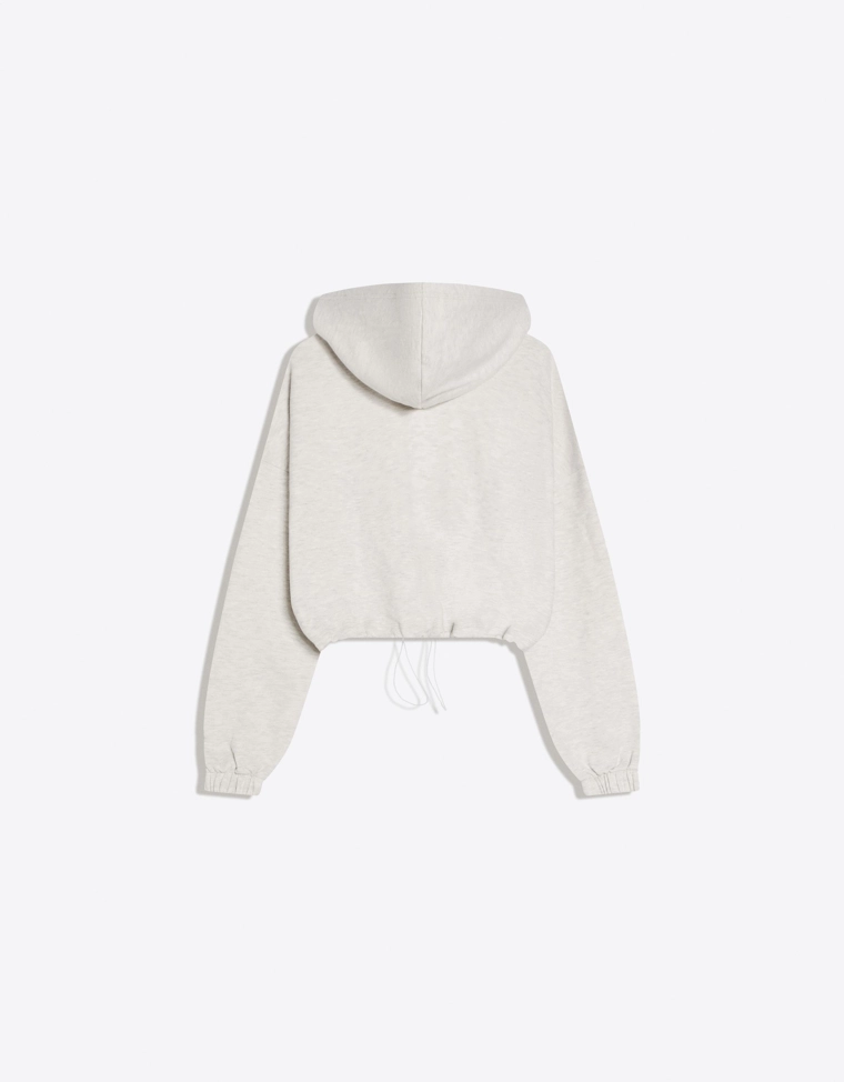 Худи на молнии с капюшоном и рукавами-фонариками