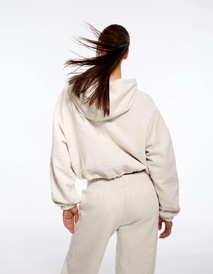 Худи на молнии с капюшоном и рукавами-фонариками- Заказать в России