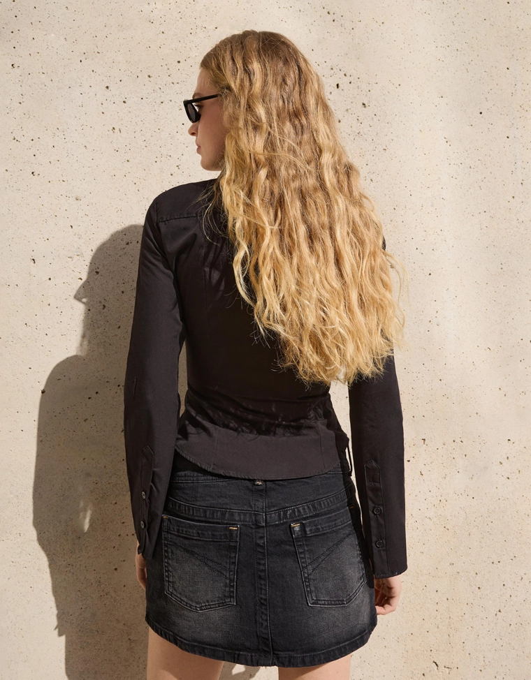 Джинсовая юбка-шорты