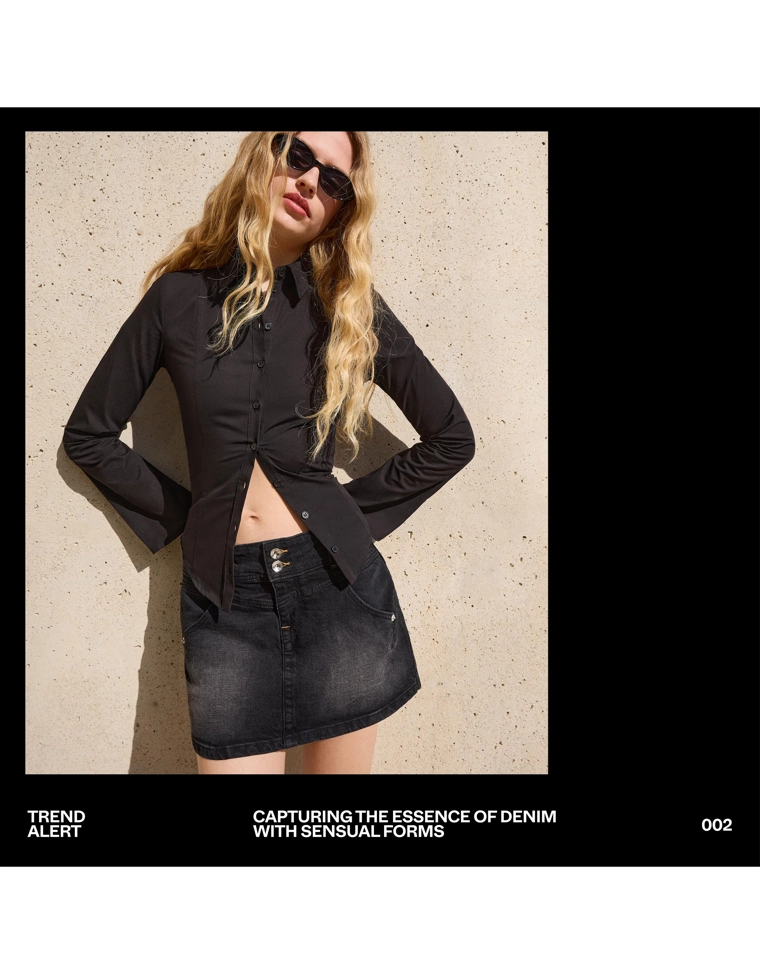 Джинсовая юбка-шорты