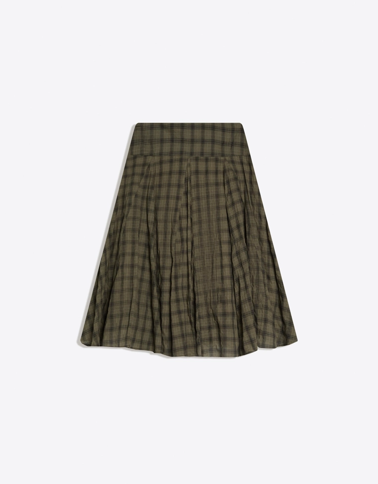 Объемная юбка миди в клетку