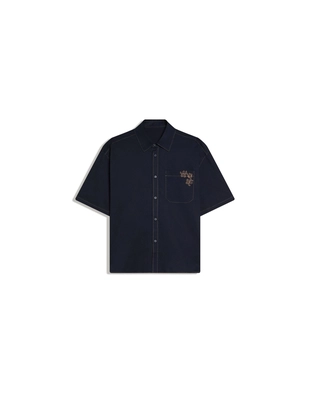 Рубашка оверсайз с короткими рукавами и вышивкой- Заказать в России