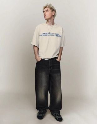 Футболка с короткими рукавами и принтом- Заказать в России